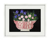 Blue Pansies, Carnations and Rosemary (Original Framed Collage)