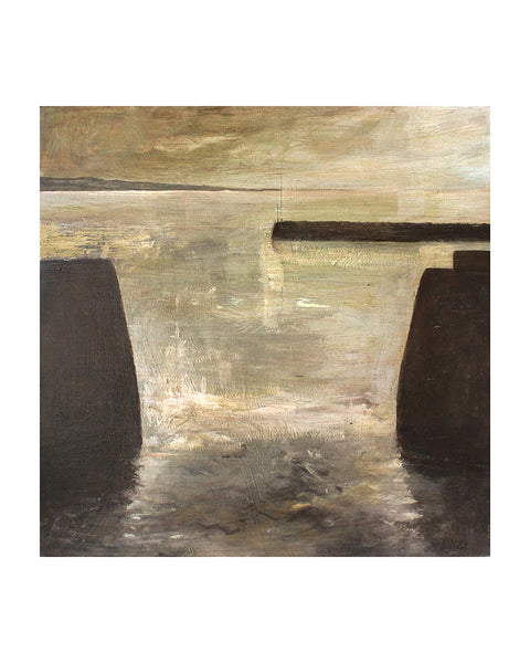 Canal Gate, Winter High Tide - Original Framed Painting