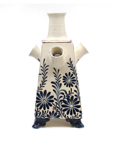 Cobalt Meadow Hand-built Vase with Spout Lid