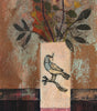 Folk Bird Vase and Garden Flowers Still Life (Framed Original)