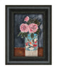 SALE: Folk Bird Vase with Roses (Framed Original)