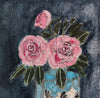 SALE: Folk Bird Vase with Roses (Framed Original)