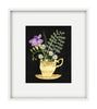 Freesia, Daisies and Eucalyptus (Original Framed Collage)