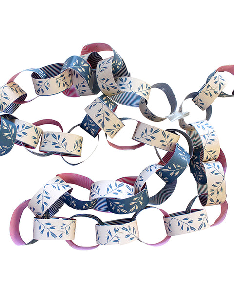 PAPER CHAIN GARLAND KIT: MISTLETOE (Swedish Blue)