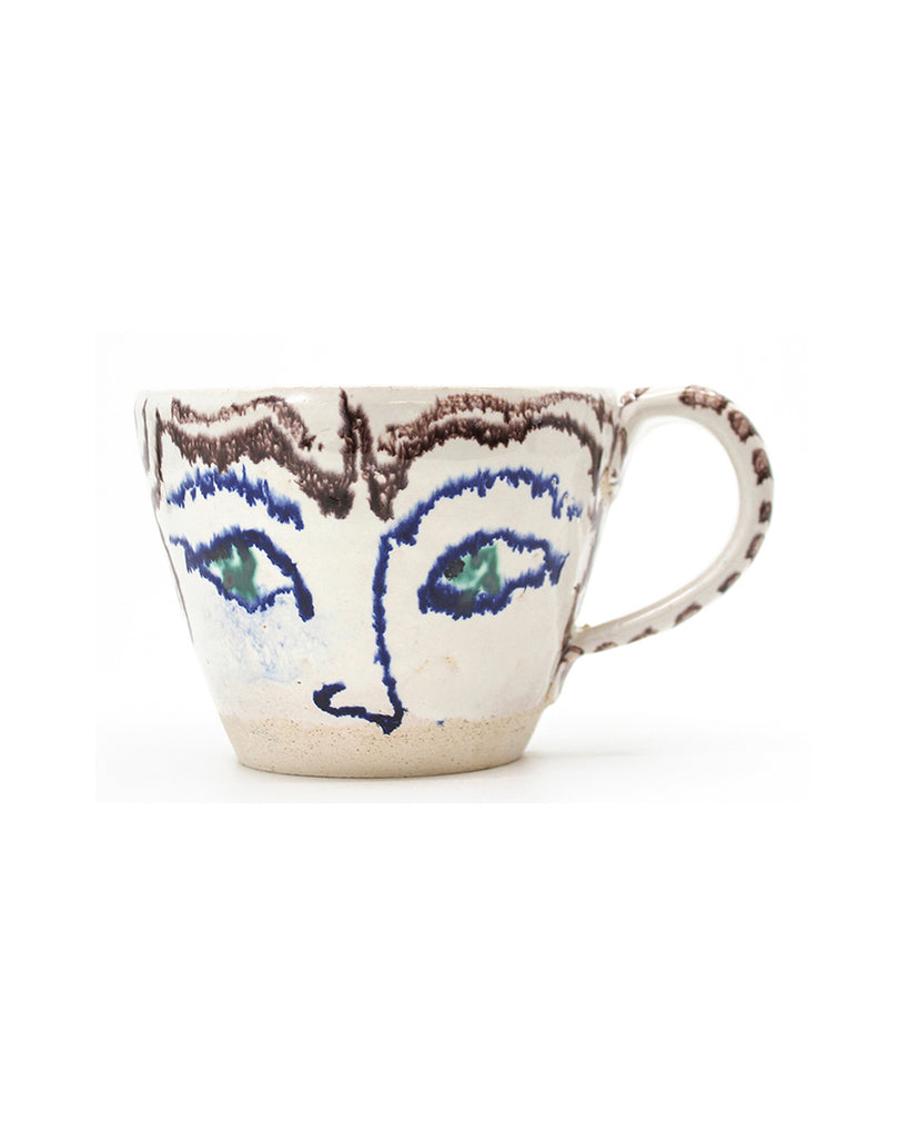 Green & Turquoise Eyes (Hand-thrown Cup)