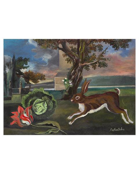 Hare and Cabbage (Original Framed Painting)