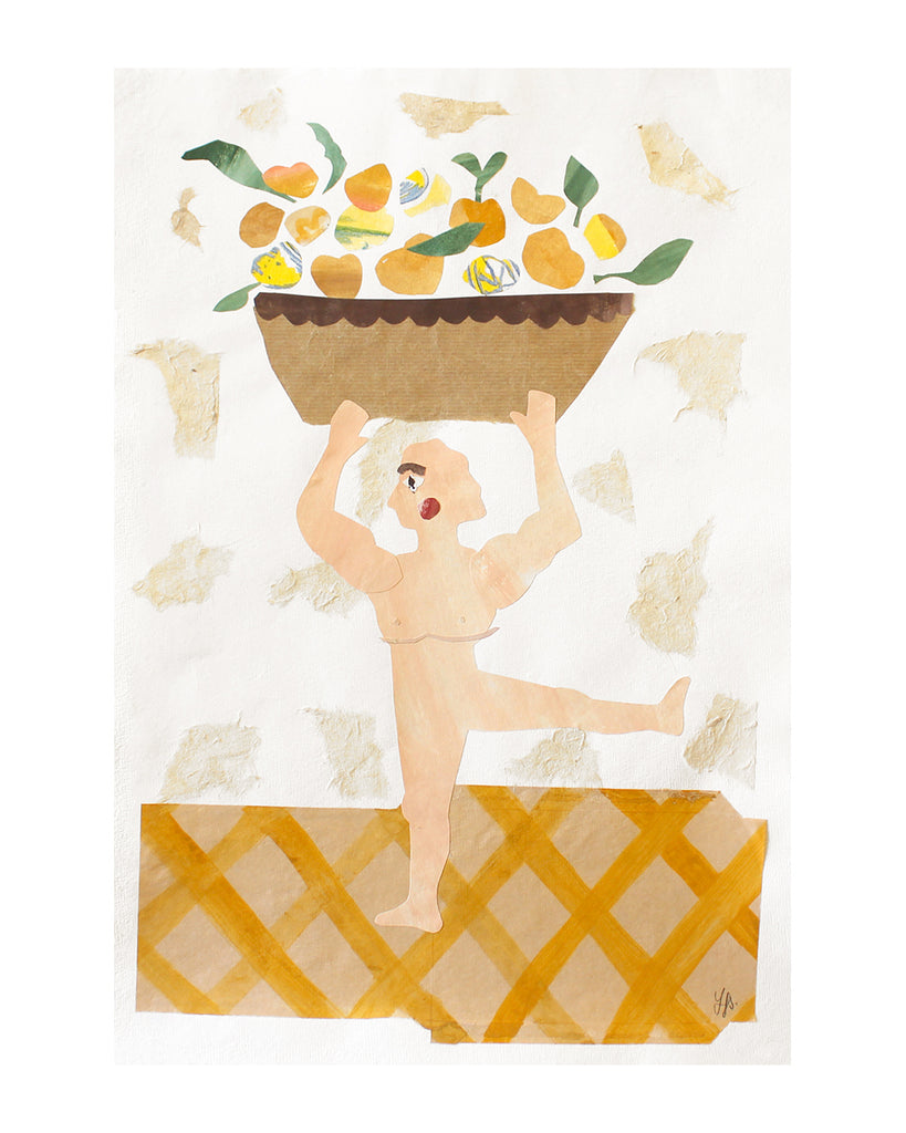 Hercules and the golden Apples of the Hesperides (Original Framed Collage)