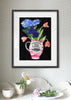Hydrangea, Tulips and Anemone (Original Framed Collage)