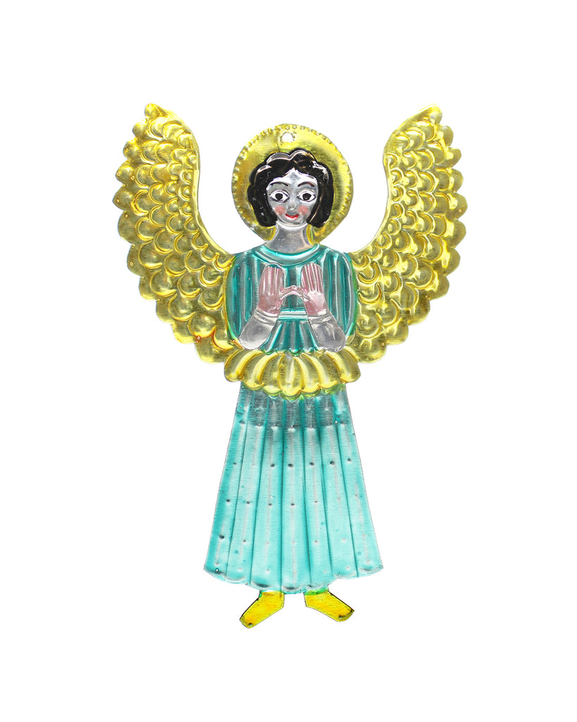 Tin Decoration Gold Winged Angel