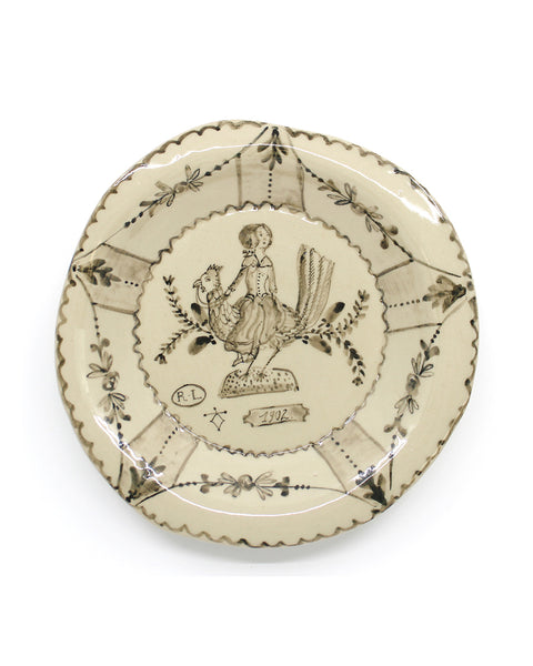 Lady on Rooster (Plate)