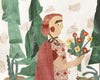Little Red Riding Hood picking flowers (Original Framed Collage)