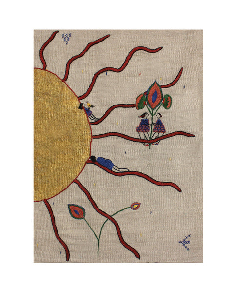 A Very Hot Day - Original Embroidery (Framed)