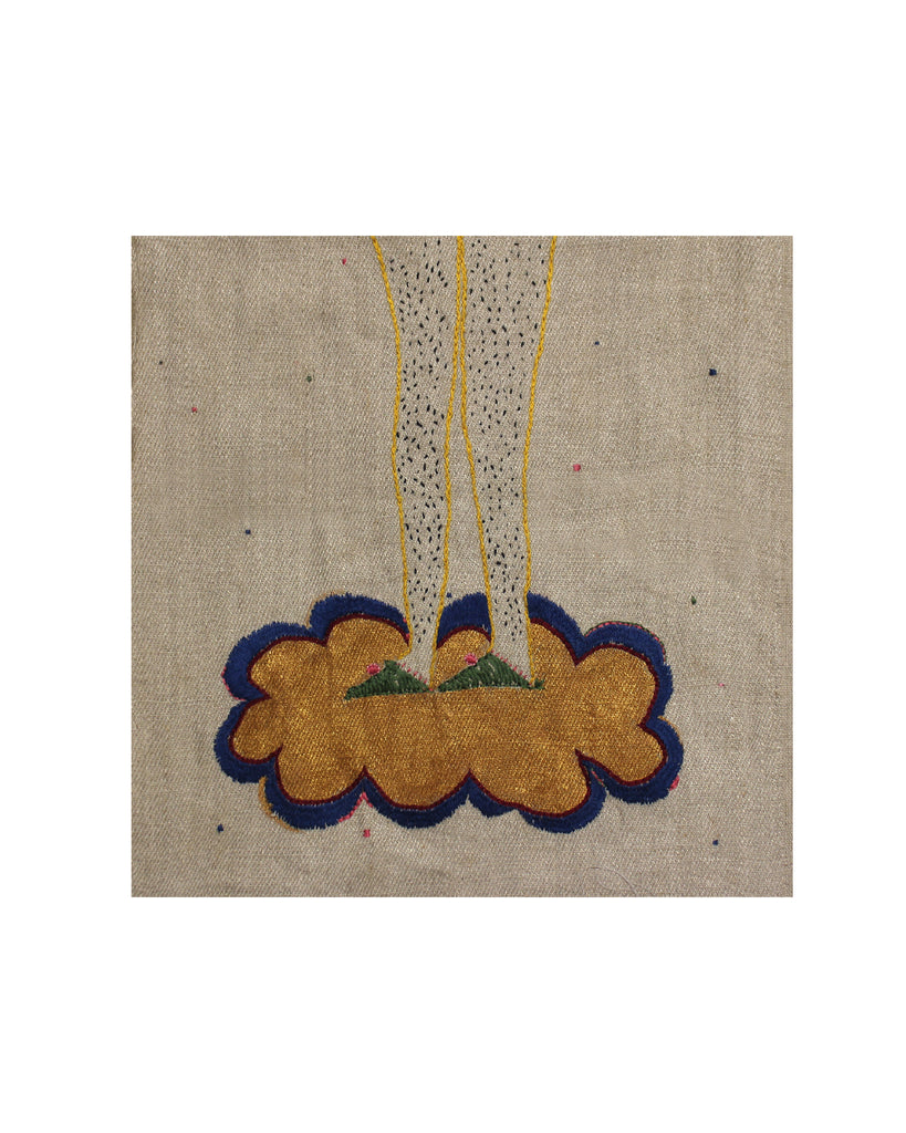 Standing on a Cloud - Original Embroidery (Framed)
