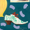 Parrot and Brocade Shoe (Original Framed Oil Painting)