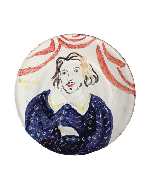Painted Face Plate: Christopher Marlowe