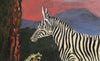 Sunset Zebra (Original Framed Painting)