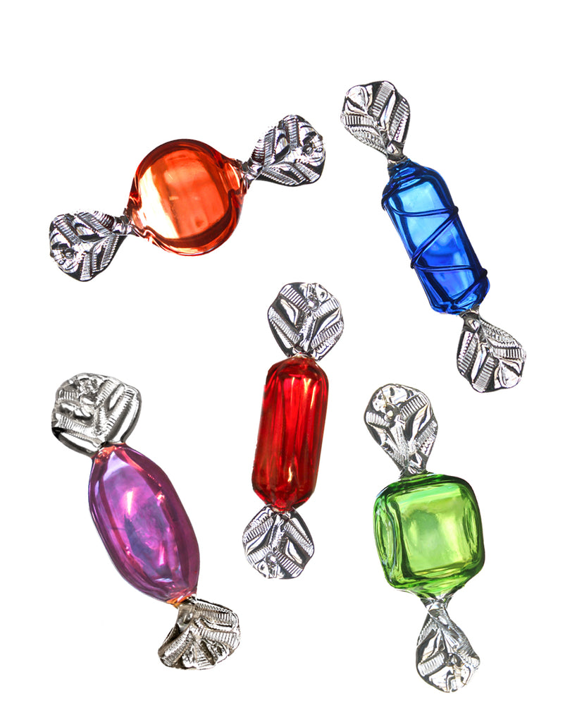 Glass Sweet Decorations (Set of 5: Colours)