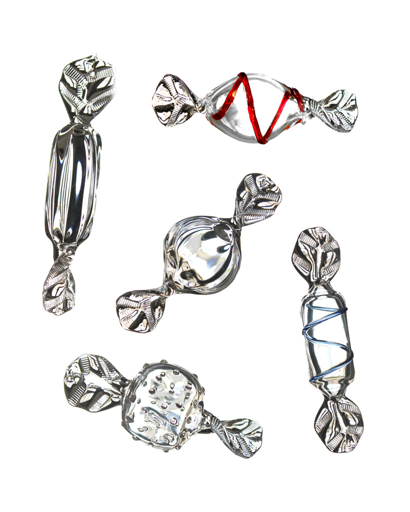 Glass Sweet Decorations (Set of 5 Clear)