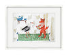 The Fox and the Stork I (Original Framed Collage)