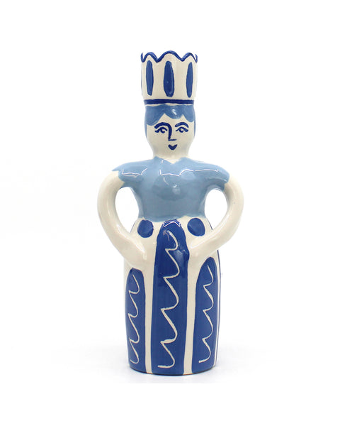 The Queen Candle Holder (Blue Stripe)