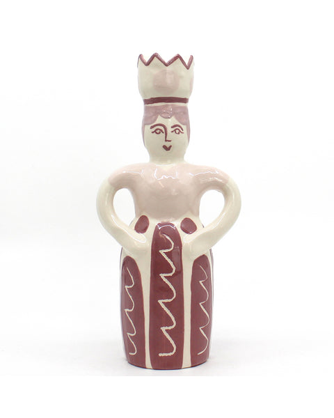 The Queen Candle Holder (Dusky Pink Stripe)