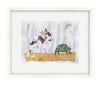 The Rabbit and the Turtle (Original Framed Collage)