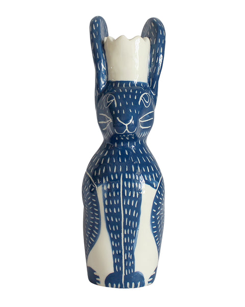 Blue Hare Candle Holder
