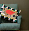 Red Bird House Cushion Cover